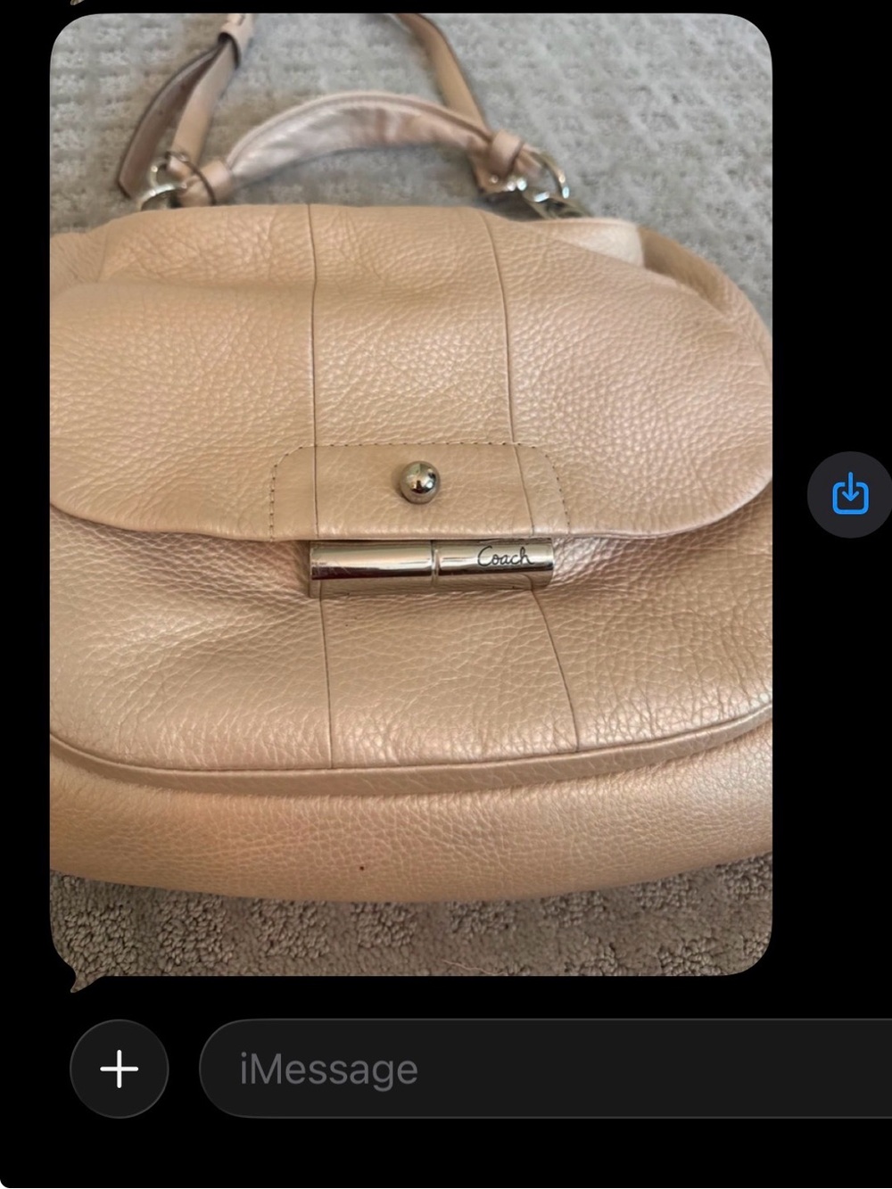 Coach Pebbled Leather Shoulder Bag in Beige